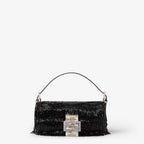 Black Re Edition bag with bead fringes