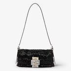 Black Re Edition bag with bead fringes