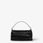Black Re Edition bag with bead fringes