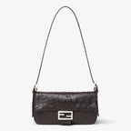 Dark brown ostrich leather bag