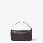 Dark brown ostrich leather bag