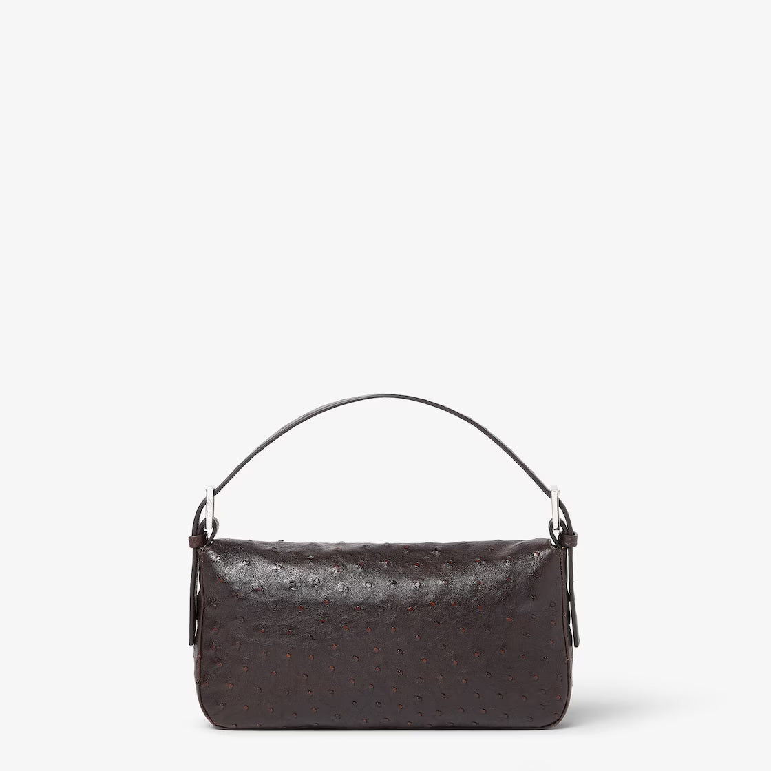 Dark brown ostrich leather bag