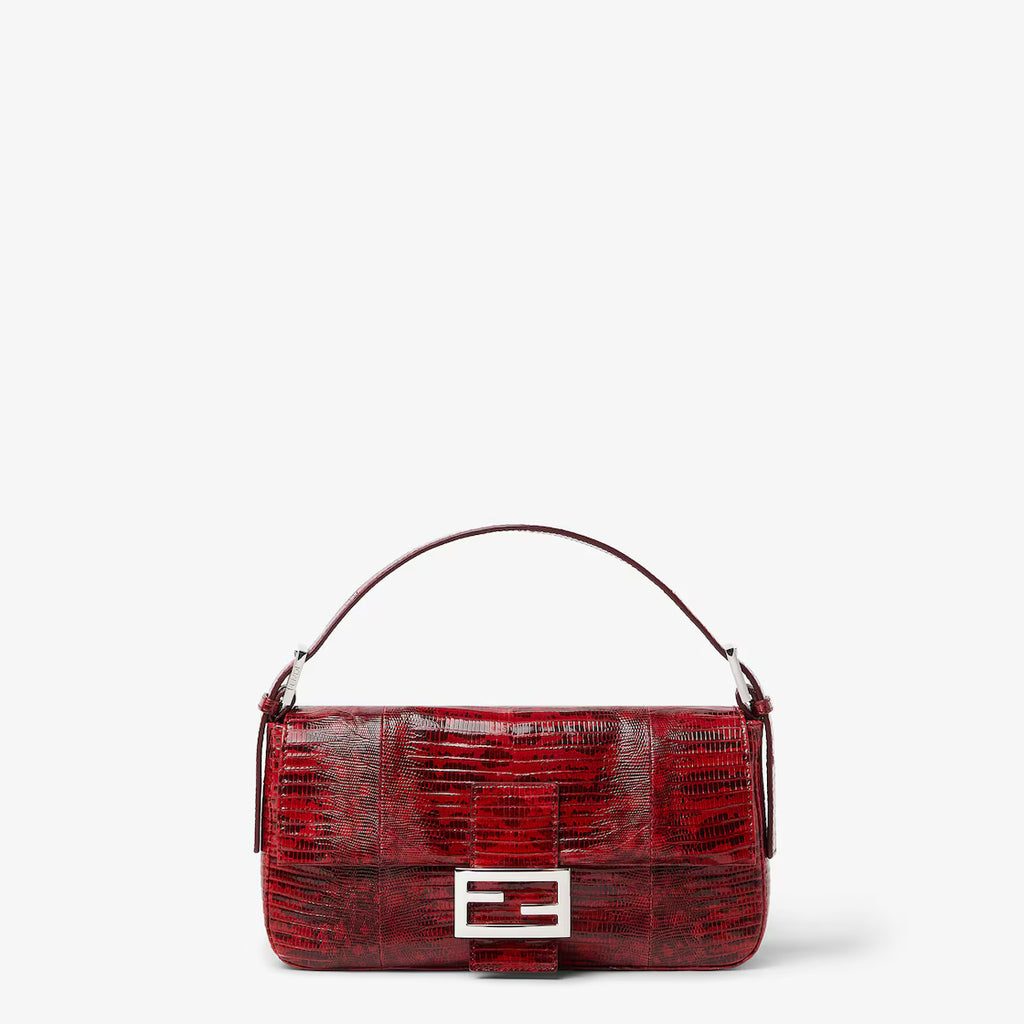 Burgundy lizard-leather bag