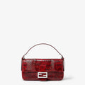 Burgundy lizard-leather bag