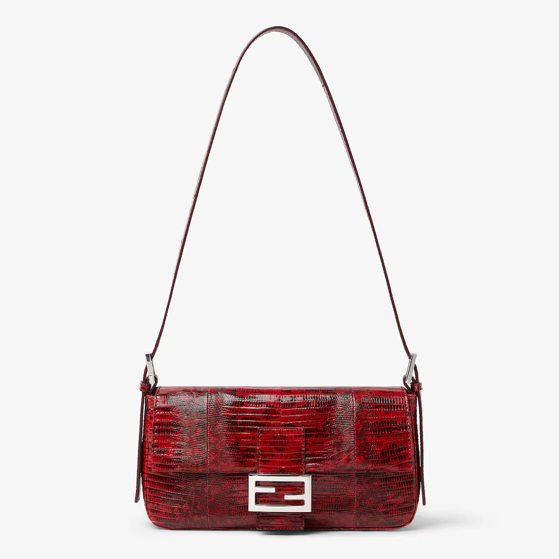 Burgundy lizard-leather bag