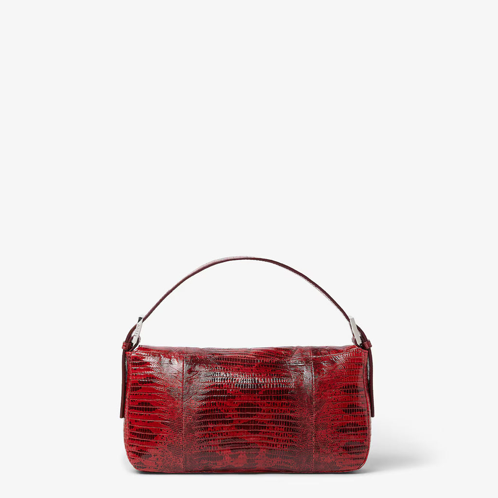 Burgundy lizard-leather bag