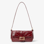 Burgundy inlaid hagfish leather bag