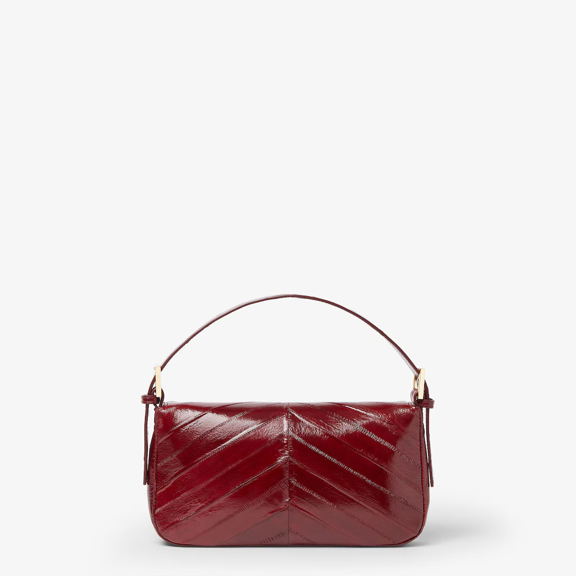 Burgundy inlaid hagfish leather bag