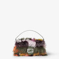 Multicolour inlaid shearling bag