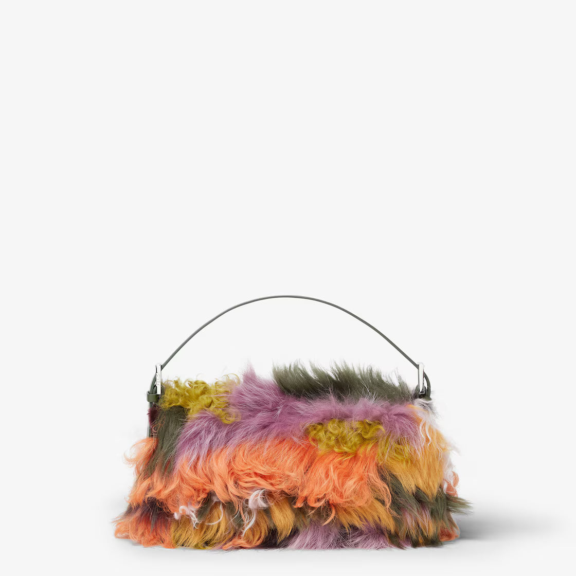 Multicolour inlaid shearling bag