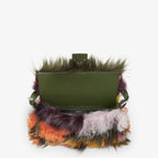 Multicolour inlaid shearling bag