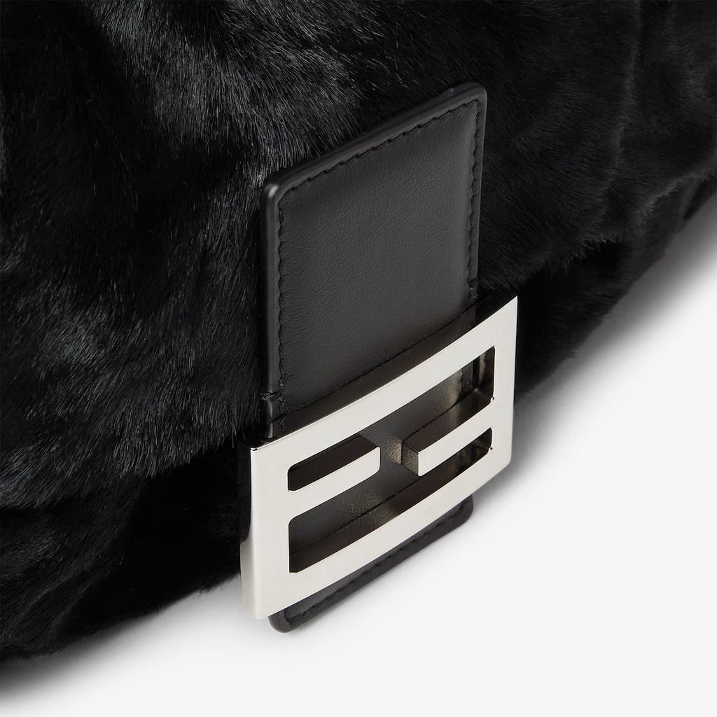 Black pony-effect leather bag