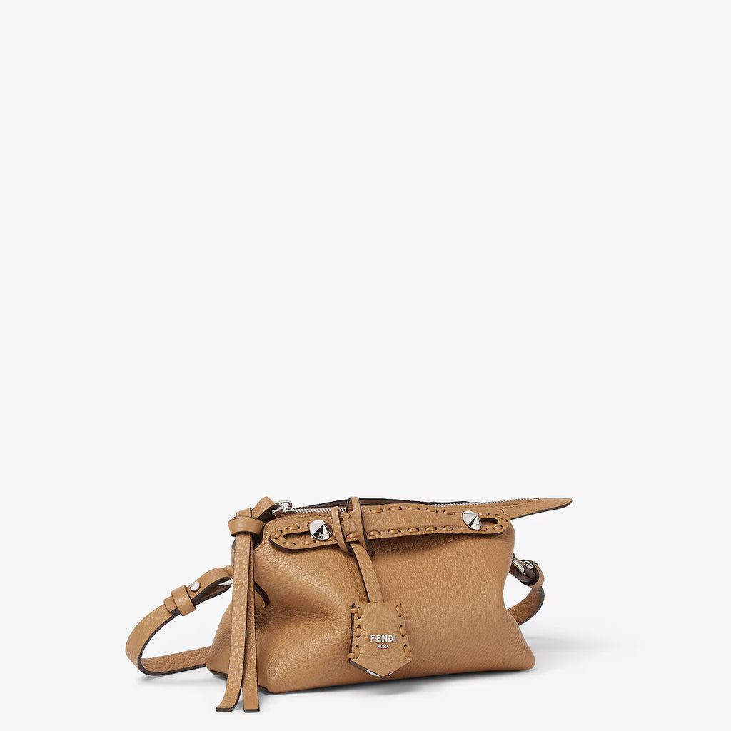 Cappuccino-coloured Selleria mini-bag with 156 hand-sewn stitches