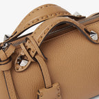 Cappuccino-coloured Selleria mini-bag with 156 hand-sewn stitches