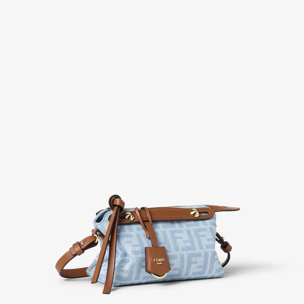 Light blue FF denim mini-bag