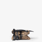 Tiger-print pony-effect leather mini-bag