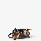 Tiger-print pony-effect leather mini-bag