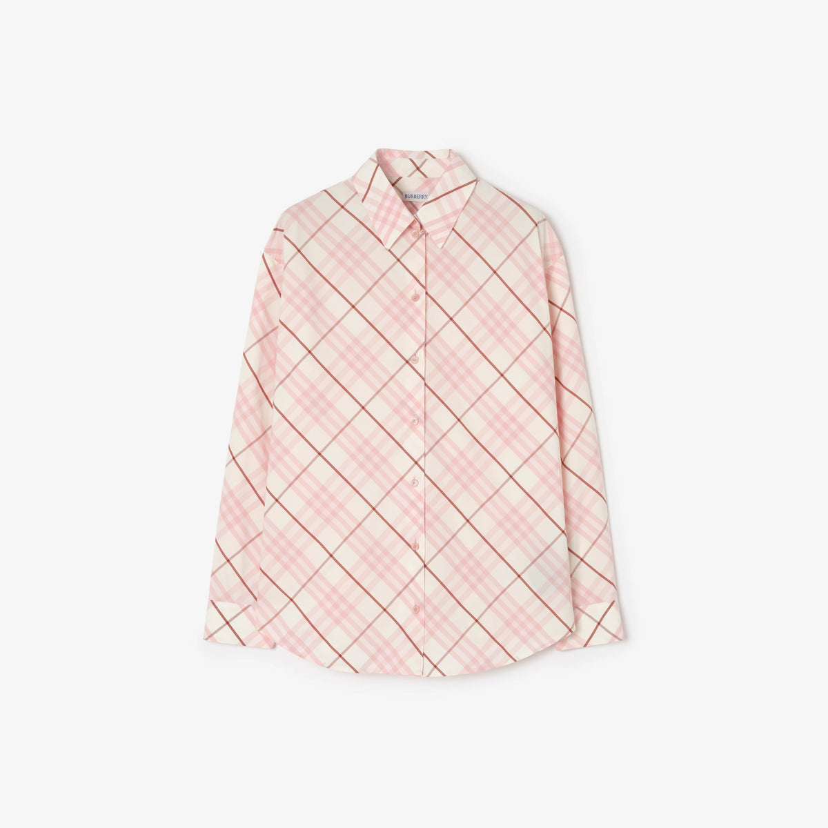 Relaxed Fit Check Cotton ShirtPrice undefined Flora pink RUNWAY DELUXE