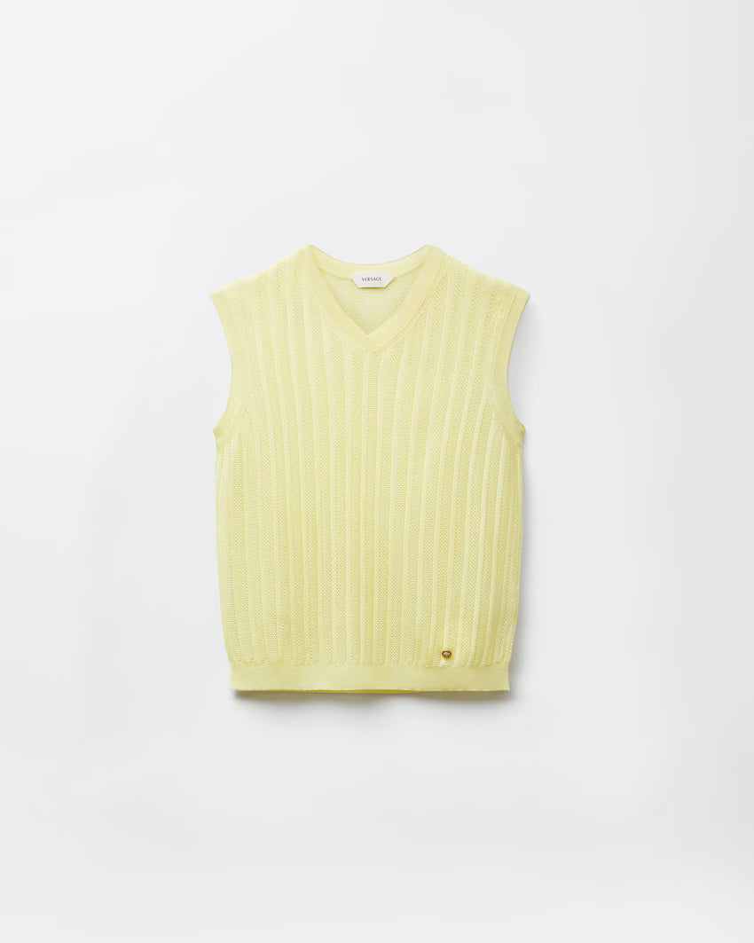 Viscose Mesh Rib Knit Top RUNWAY DELUXE