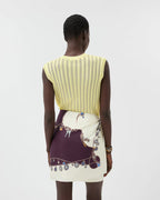 Viscose Mesh Rib Knit Top RUNWAY DELUXE