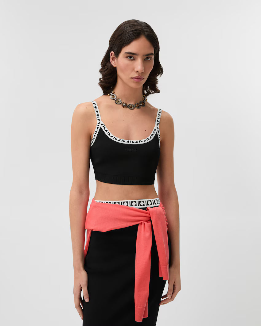 Viscose-Blend Jacquard Crop Top RUNWAY DELUXE