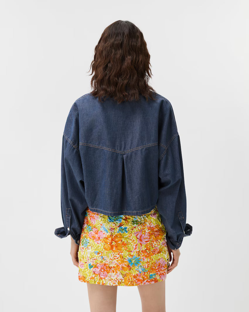 Chambray Denim Crop Shirt RUNWAY DELUXE