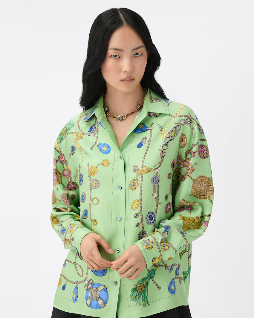 Printed Silk Twill Shirt RUNWAY DELUXE