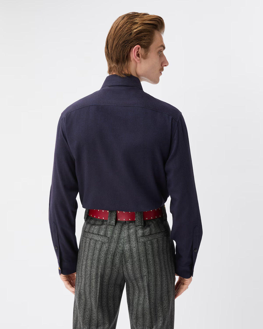 Herringbone Flannel Cotton Regular Shirt RUNWAY DELUXE