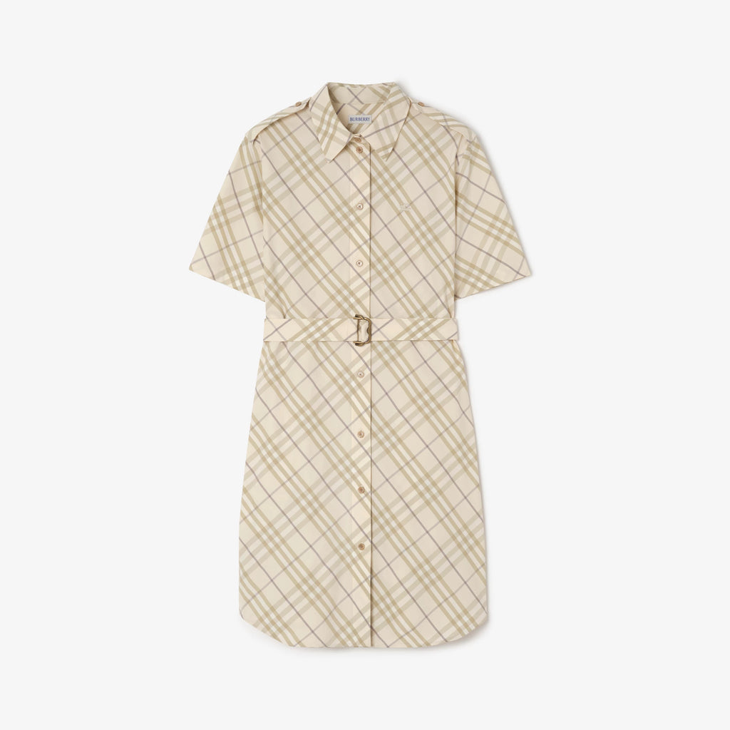 Check Cotton Shirt Dress