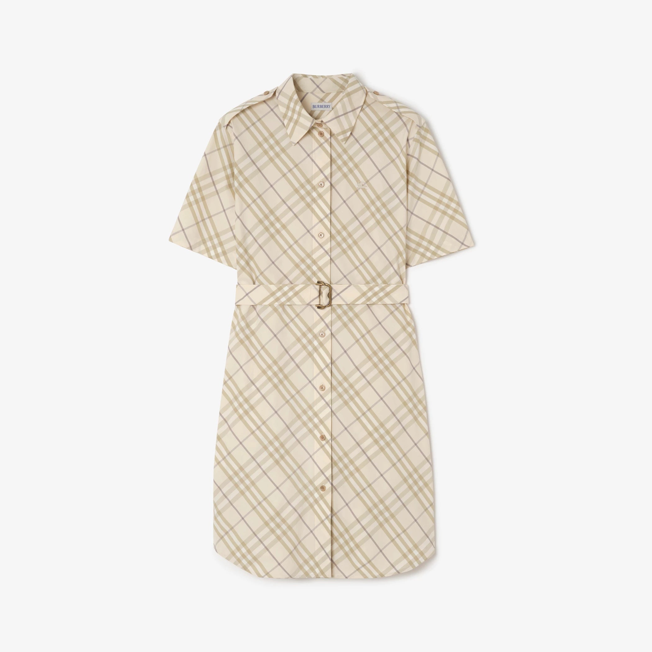 Check Cotton Shirt Dress