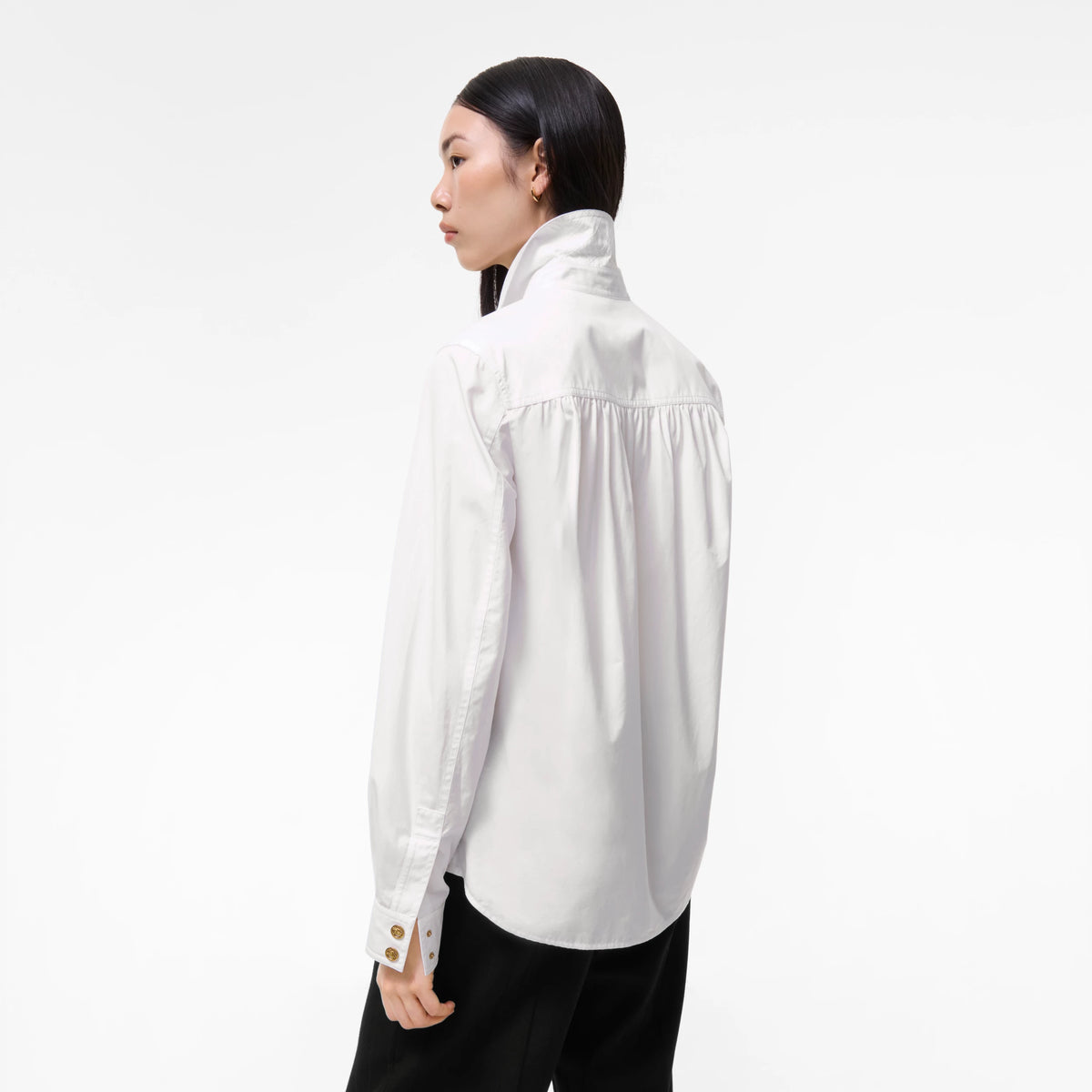 Cotton Poplin BlousePrice undefined New In White RUNWAY DELUXE