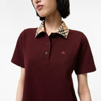 Check Collar Cotton Polo Shirt Dress