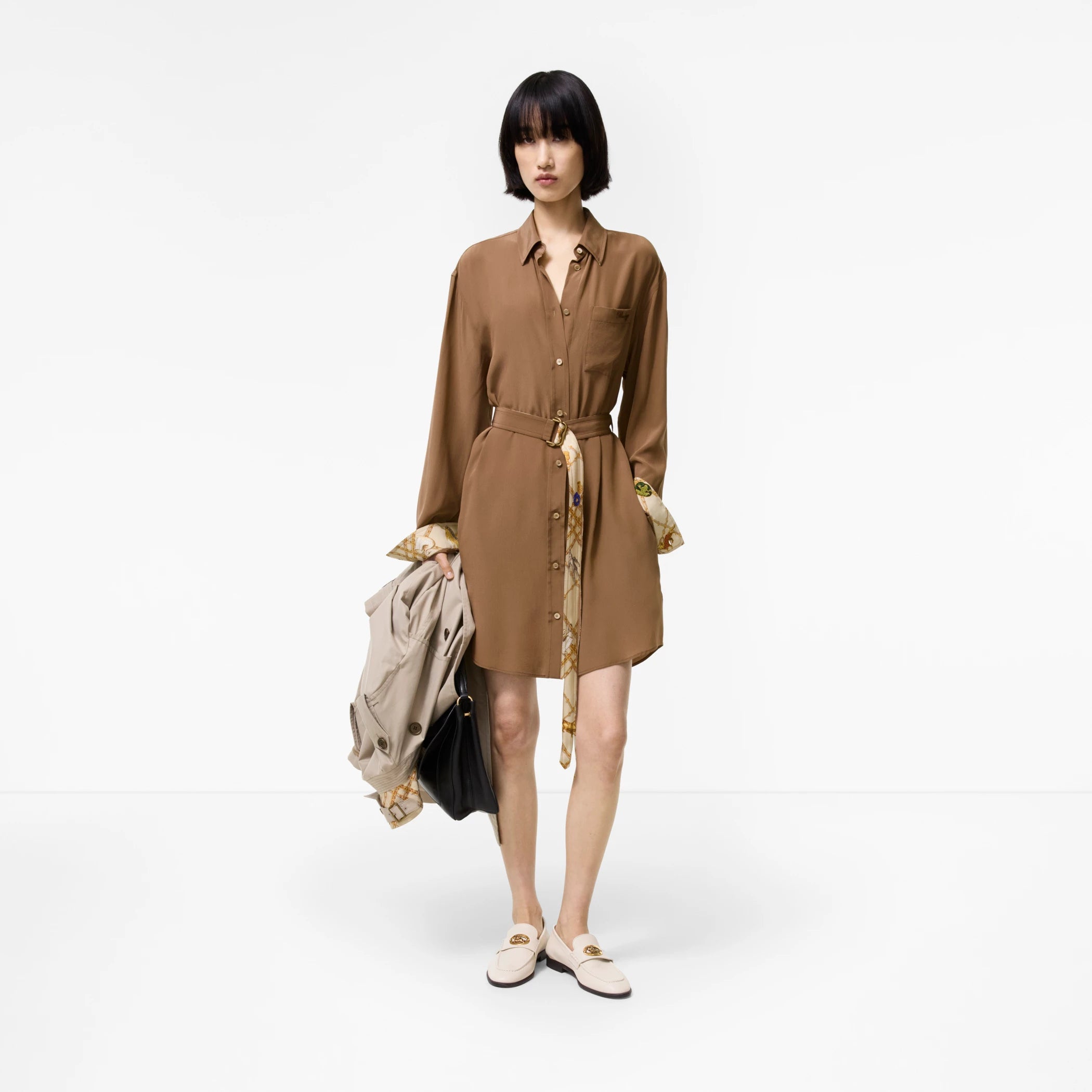 Silk Crepe de Chine Shirt Dress