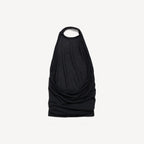Draped Top in black transparent jersey RUNWAY DELUXE