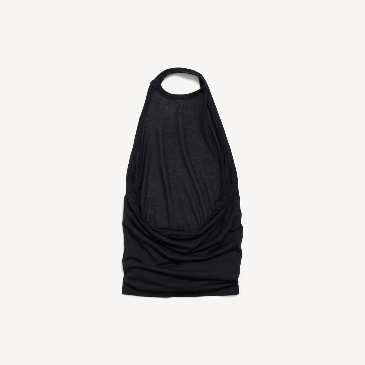 Draped Top in black transparent jersey RUNWAY DELUXE