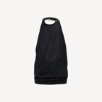 Draped Top in black transparent jersey RUNWAY DELUXE