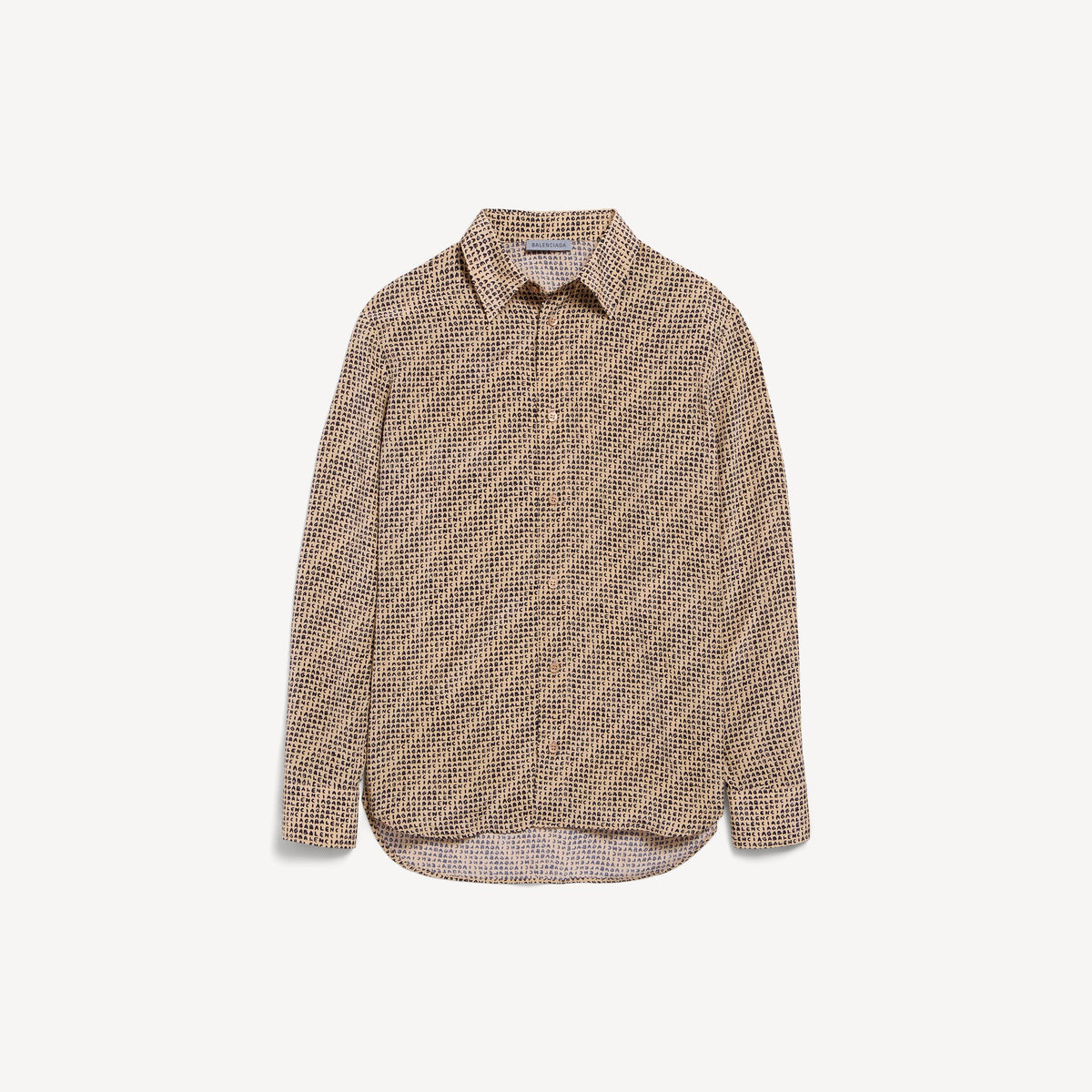 Monogram Shirt in beige and black silk crepe RUNWAY DELUXE