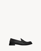 THEOBALD loafers in glazed leather BLACK RUNWAY DELUXE