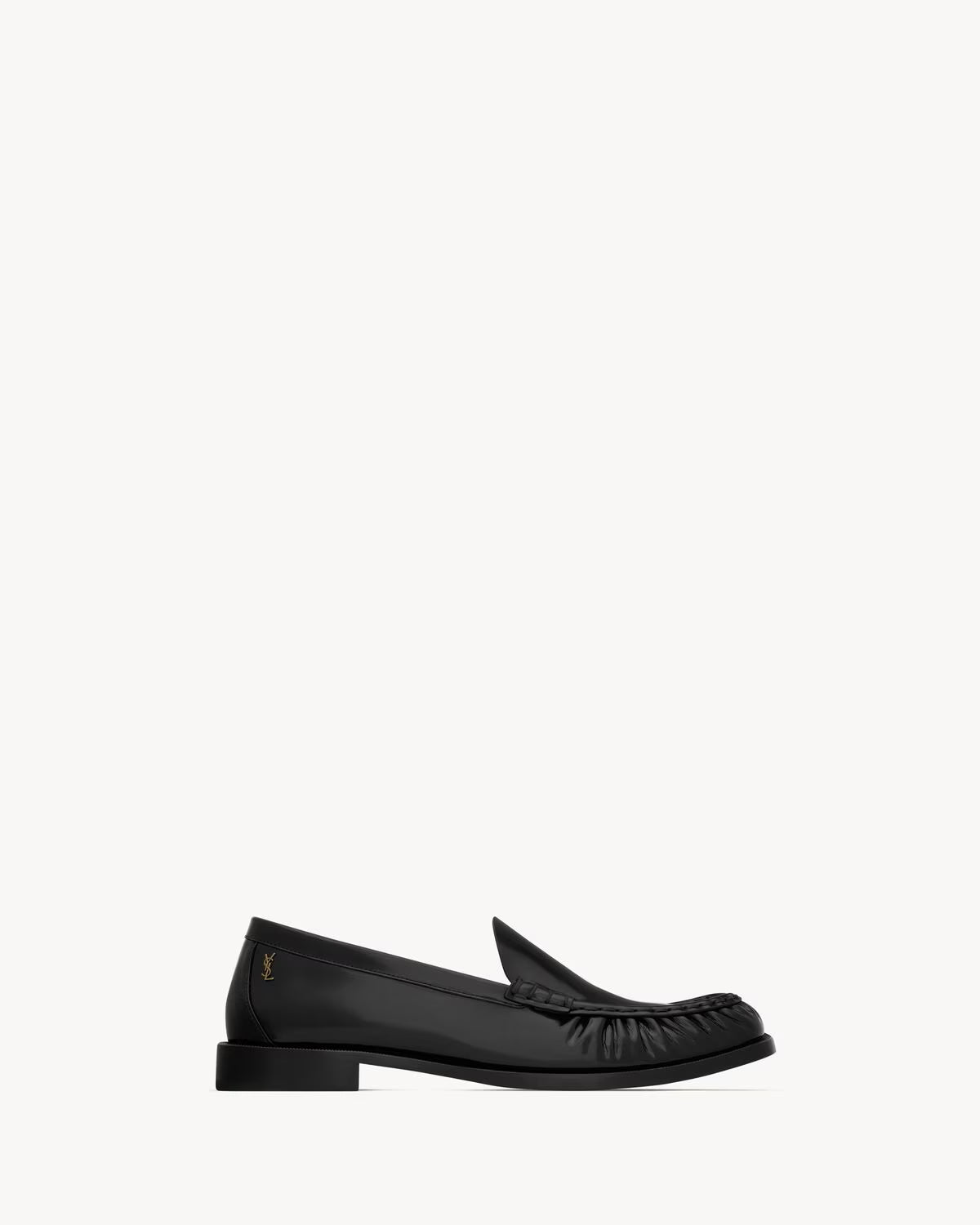 THEOBALD loafers in glazed leather BLACK RUNWAY DELUXE