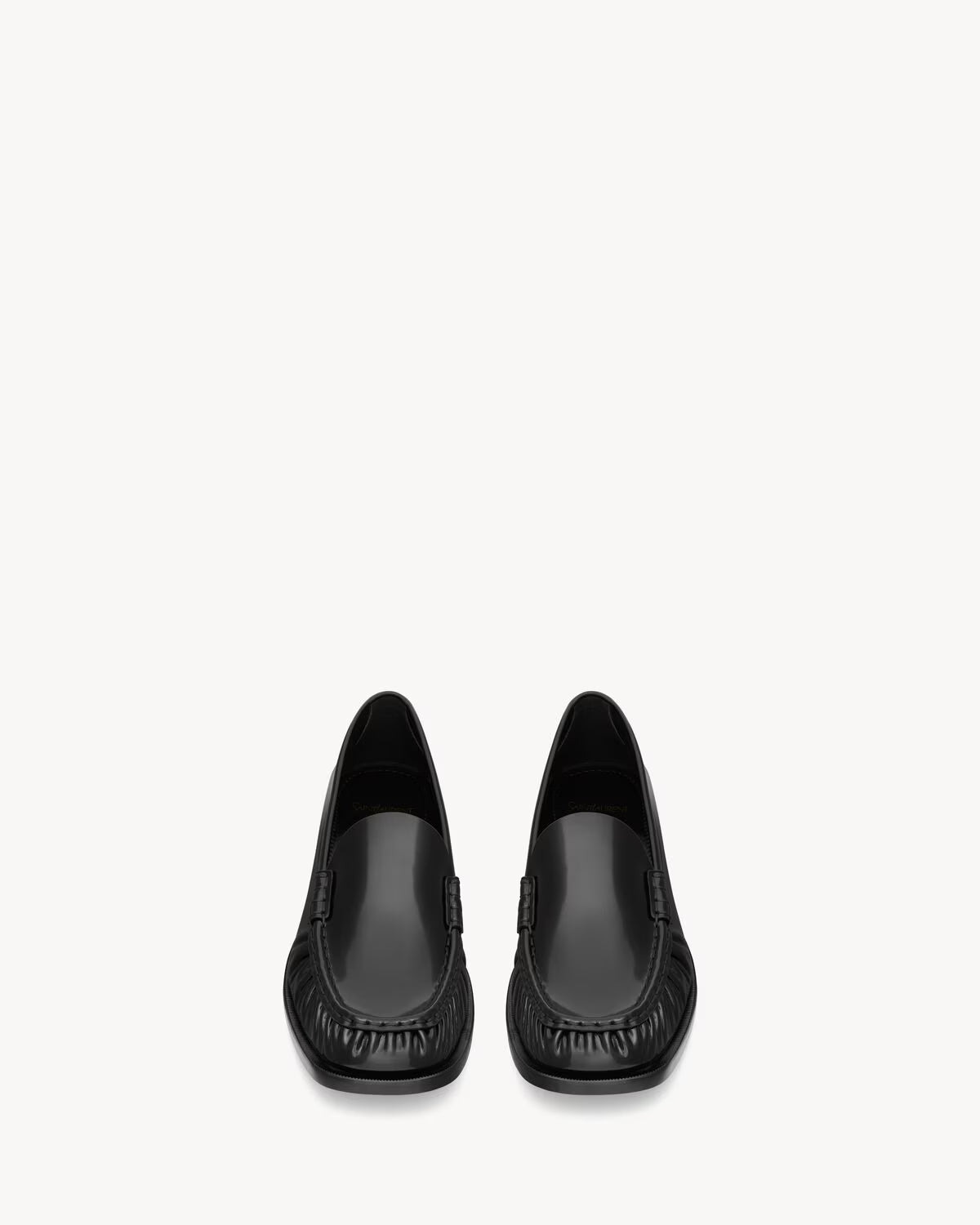 THEOBALD loafers in glazed leather BLACK RUNWAY DELUXE