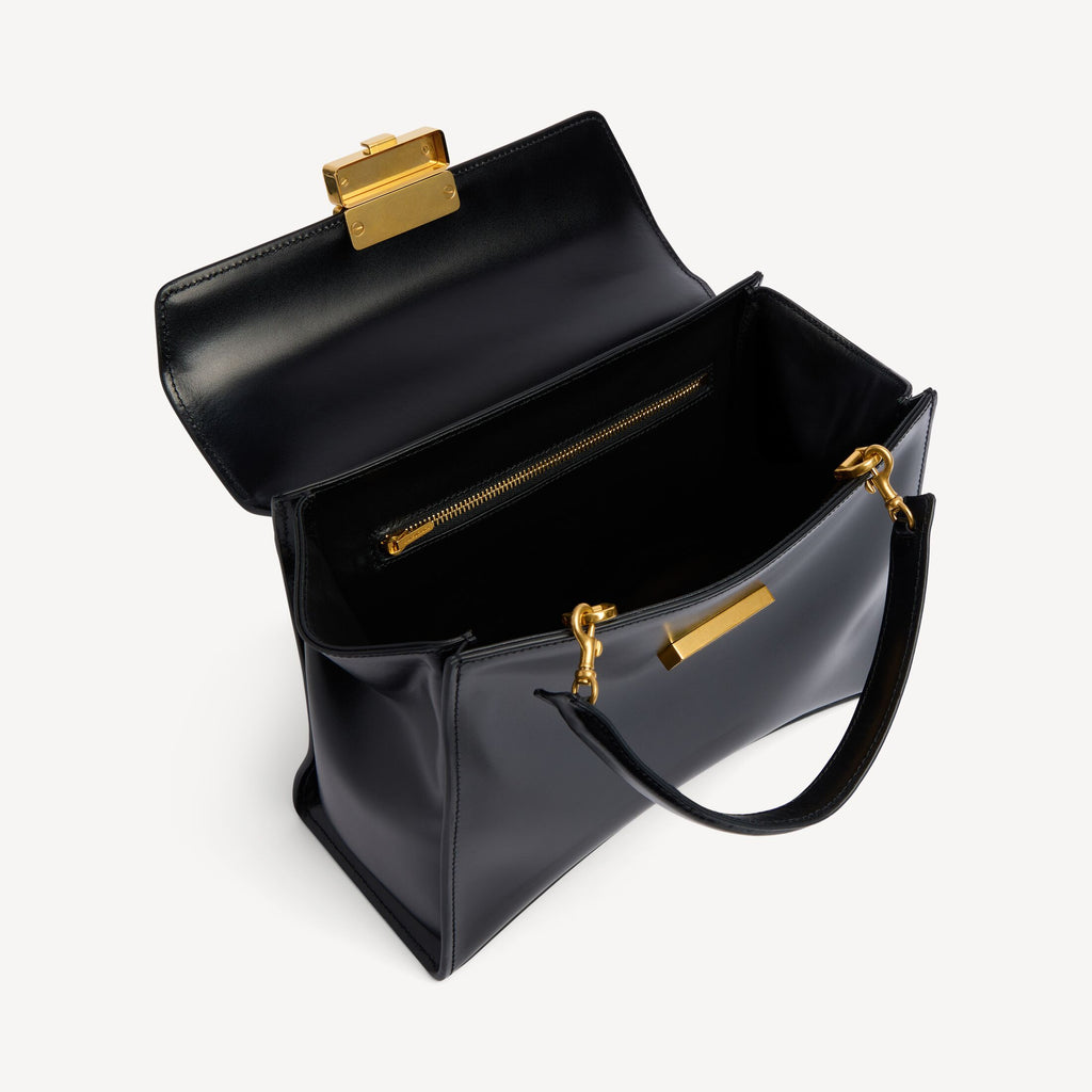 Women's Hourglass Avenue Top Handle Bag Small in Black RUNWAY DELUXE