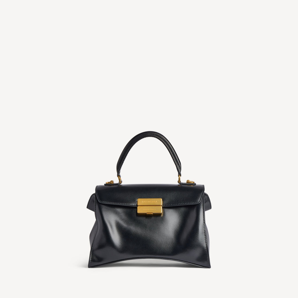 Women's Hourglass Avenue Top Handle Bag Small in Black RUNWAY DELUXE