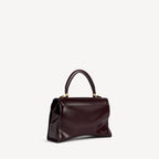 Women's Hourglass Avenue Top Handle Bag Small in Raisin