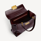 Women's Hourglass Avenue Top Handle Bag Small in Raisin