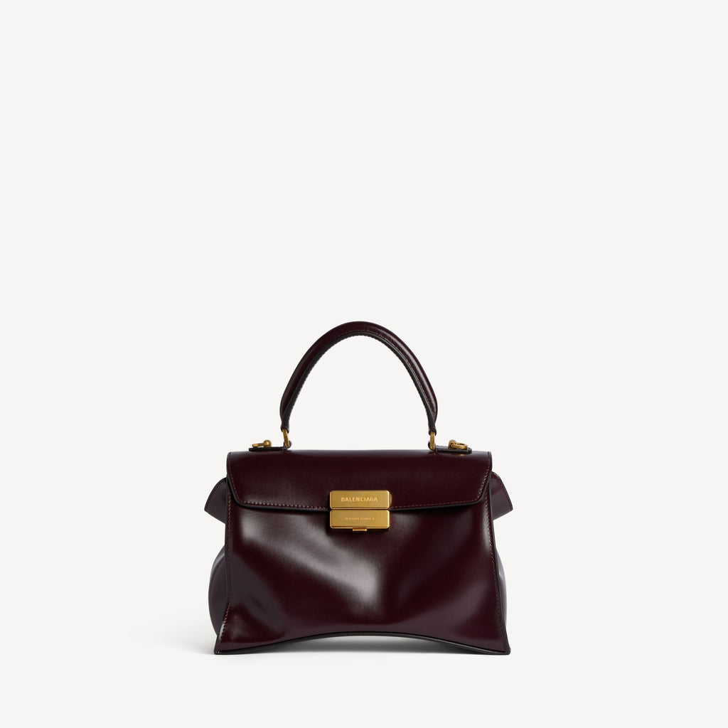 Women's Hourglass Avenue Top Handle Bag Small in Raisin