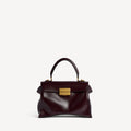 Women's Hourglass Avenue Top Handle Bag Small in Raisin