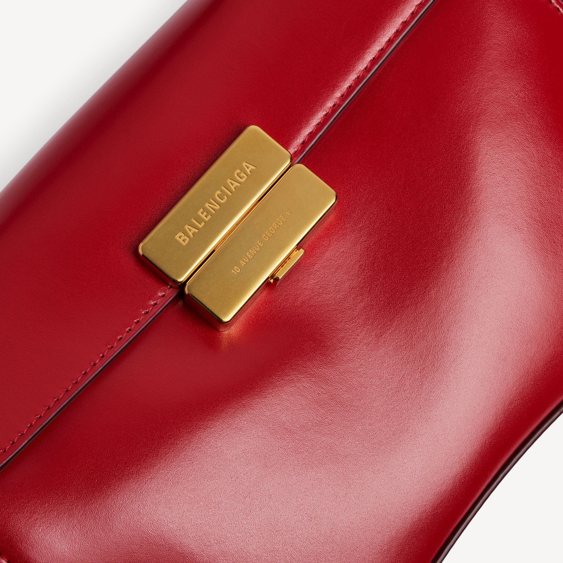 Women's Hourglass Avenue Top Handle Bag Small in Carmin Red