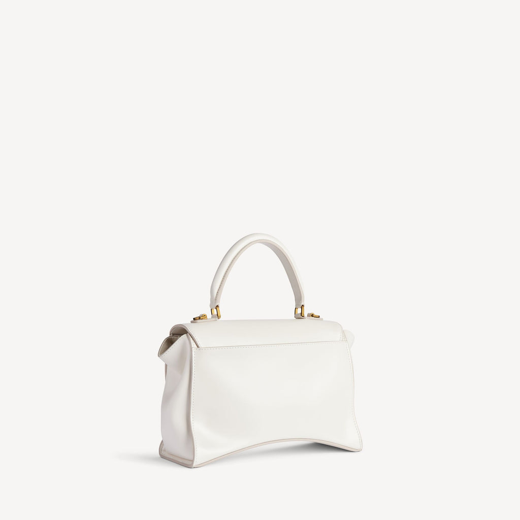 Women's Hourglass Avenue Top Handle Bag Small in White Snow RUNWAY DELUXE