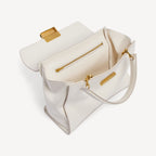 Women's Hourglass Avenue Top Handle Bag Small in White Snow RUNWAY DELUXE