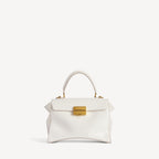 Women's Hourglass Avenue Top Handle Bag Small in White Snow RUNWAY DELUXE